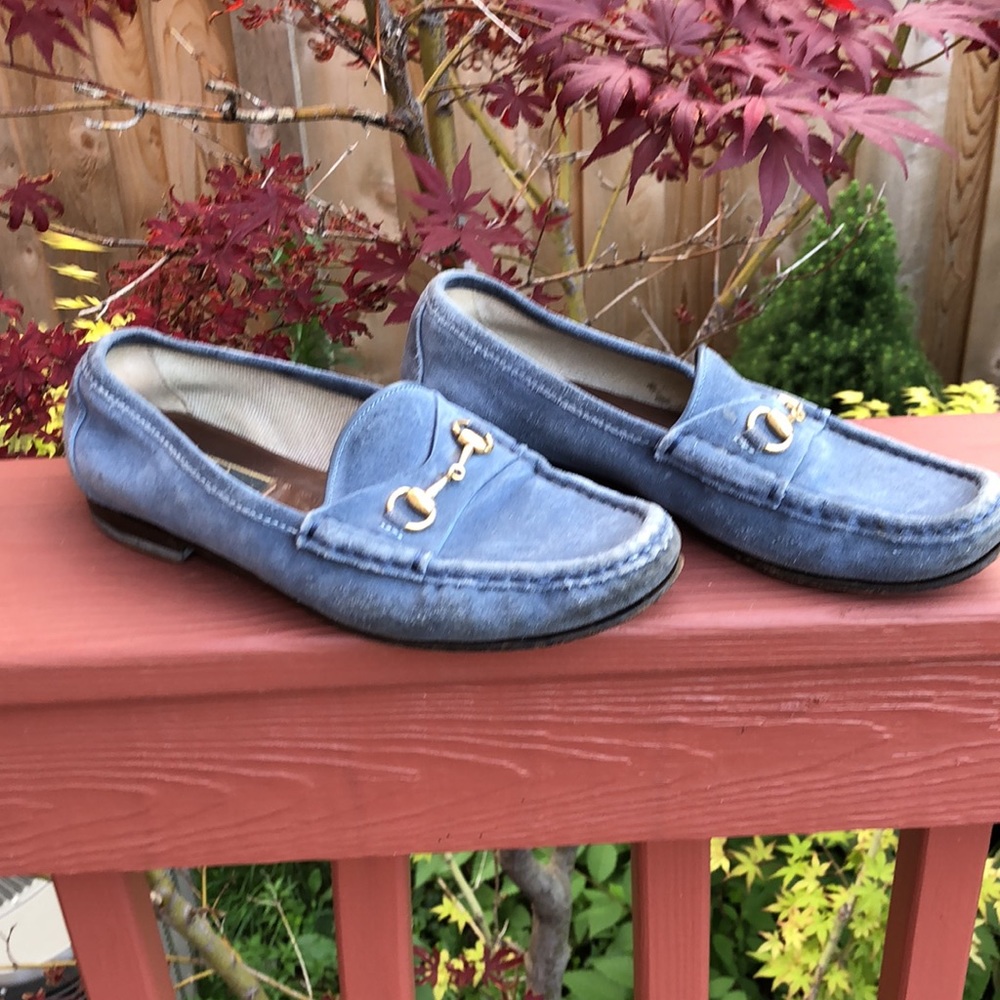 Gucci blue velvet women shoes size 36 - Picture 3 of 6